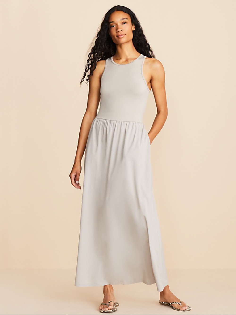 New Lou & Grey Wanderweave Cutout Midi Dress